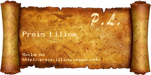 Preis Liliom névjegykártya